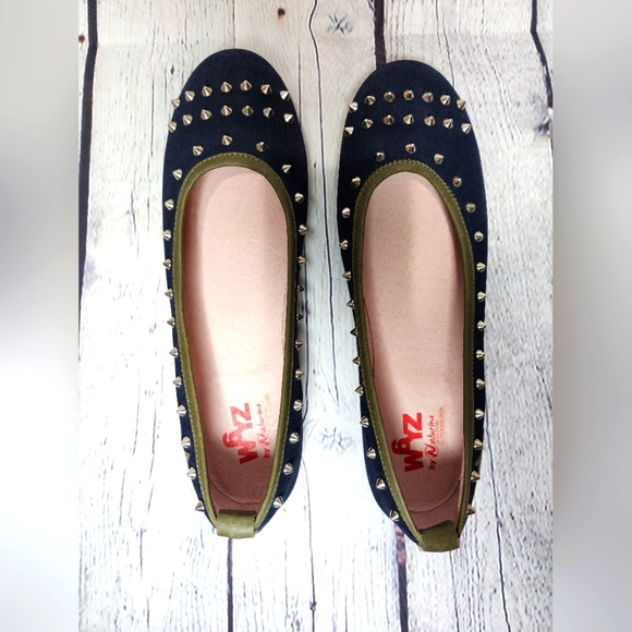 W6YZ Naturino Ballet Flats, Navy Blue & Green, Size 40 - Picture 3 of 12